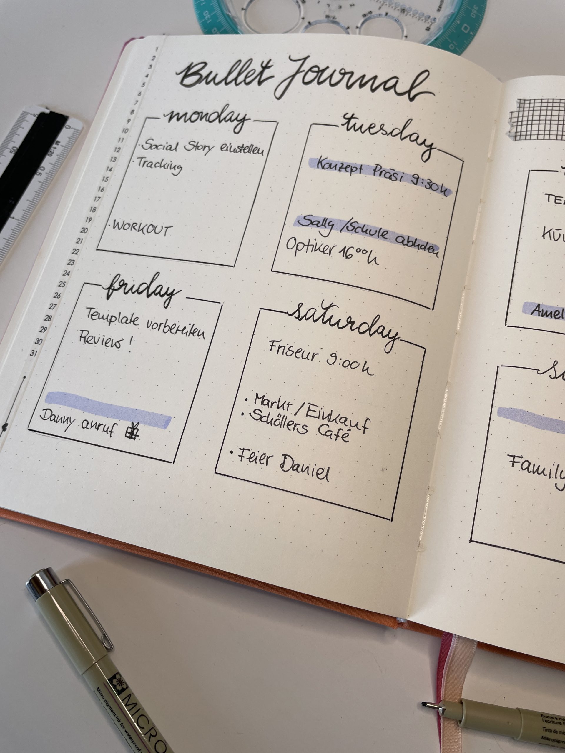 Weekly Bullet Journal für Anfänger Paper Flair Bullet Journal learning